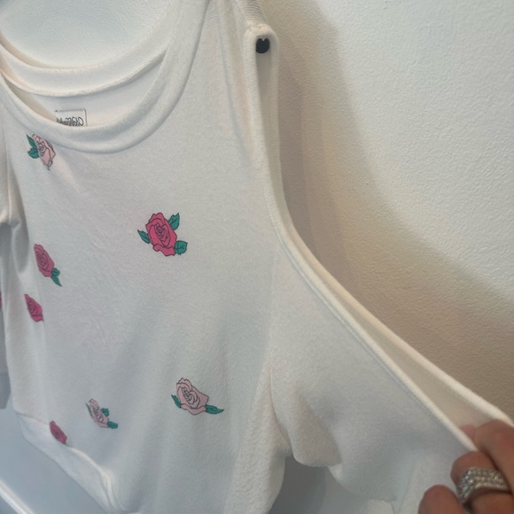 Lauren Moshi Trinity Rose skull top long sleeve white pink size XS. - Picture 4 of 7